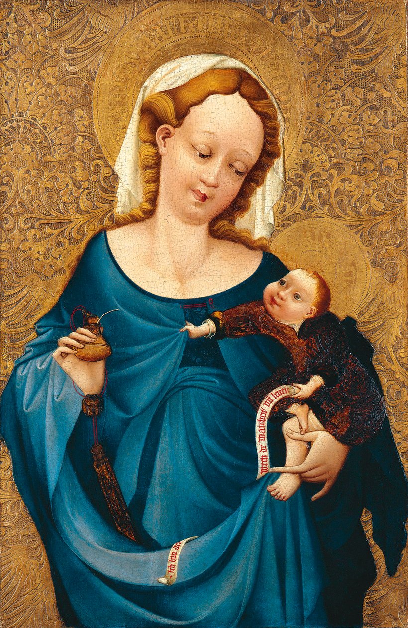Madonna met de inktpot door Master of the Middle Rhine
