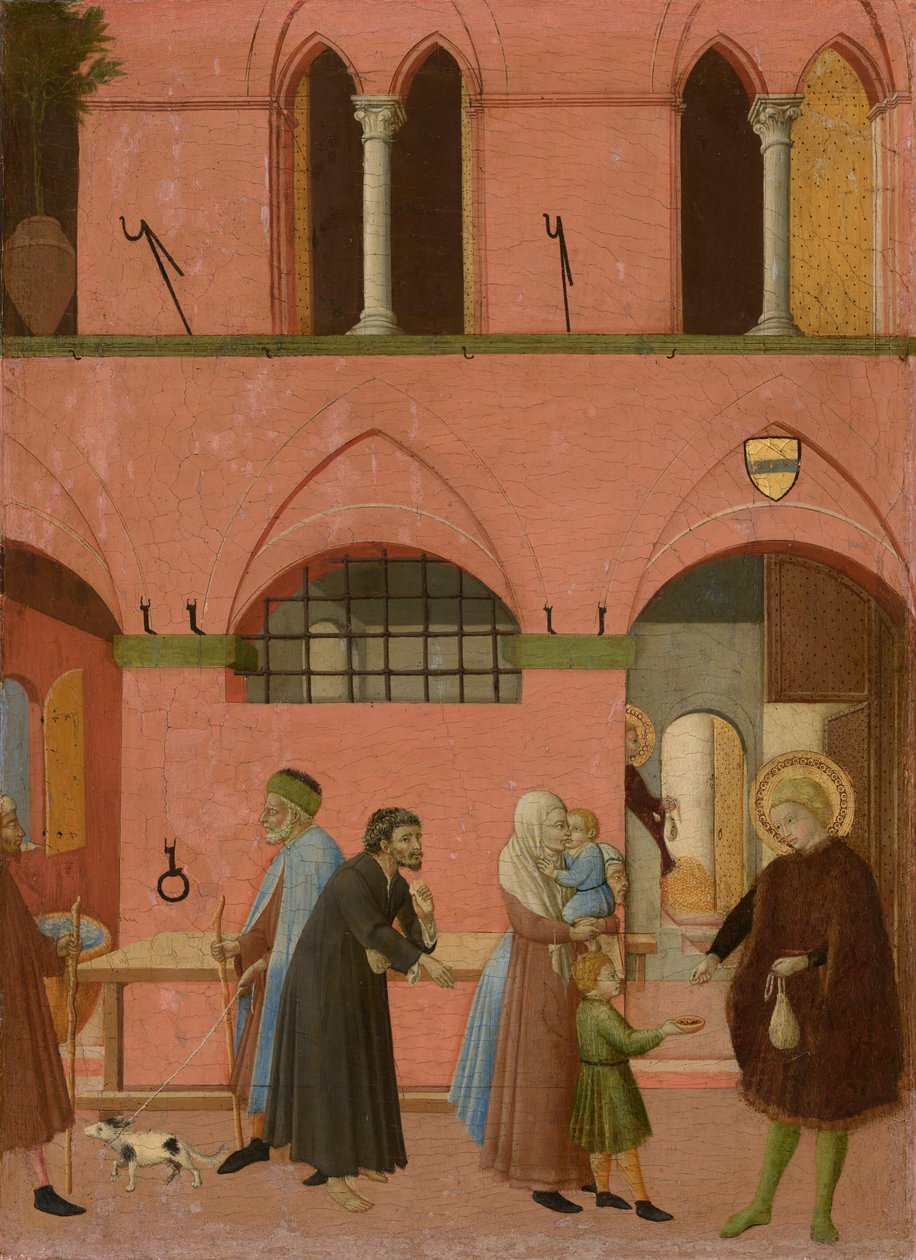 De heilige Antonius deelt zijn rijkdom uit aan de armen, ca. 1430-1435 (tempera op populierenpaneel) door Master of the Osservanza