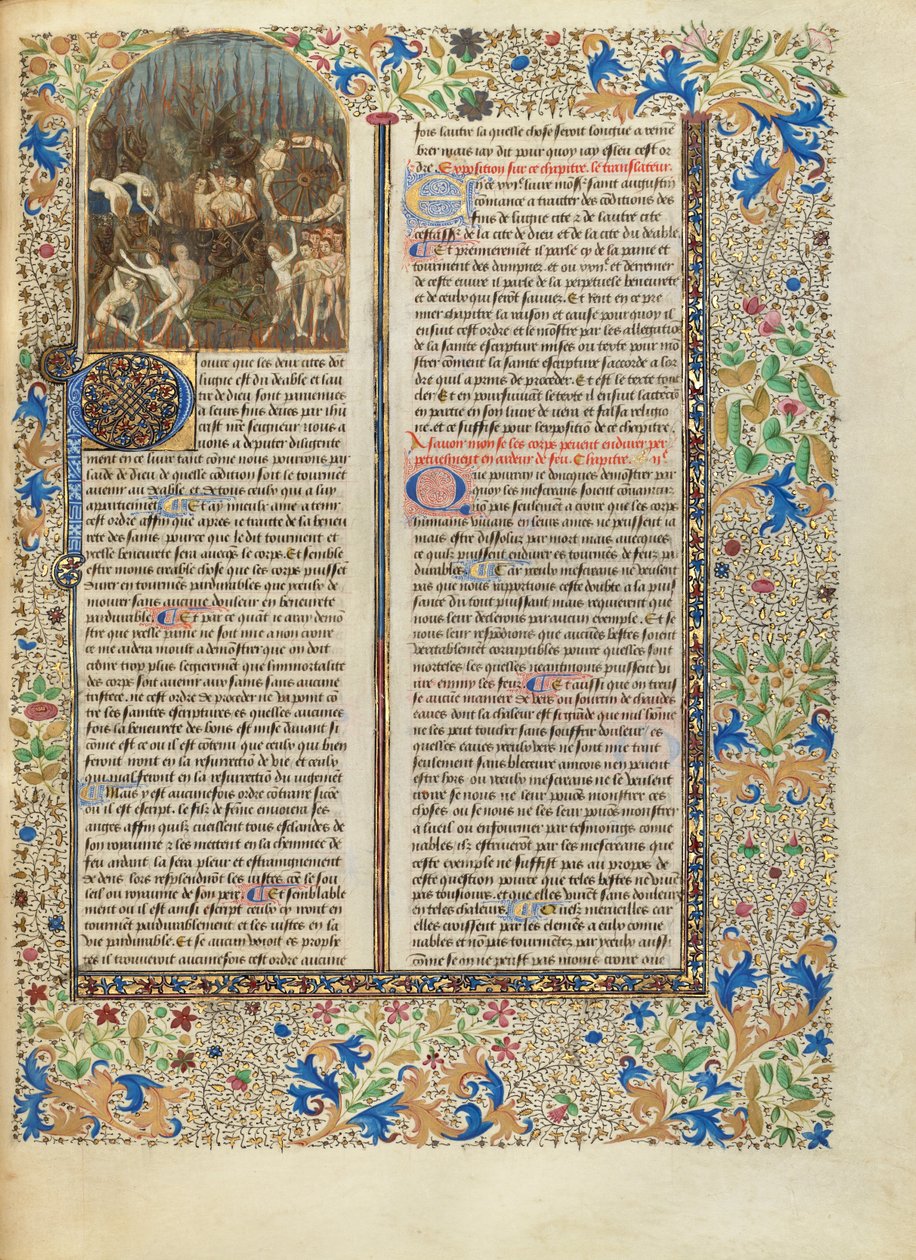 De kwellingen van de hel door Master of the Oxford Hours