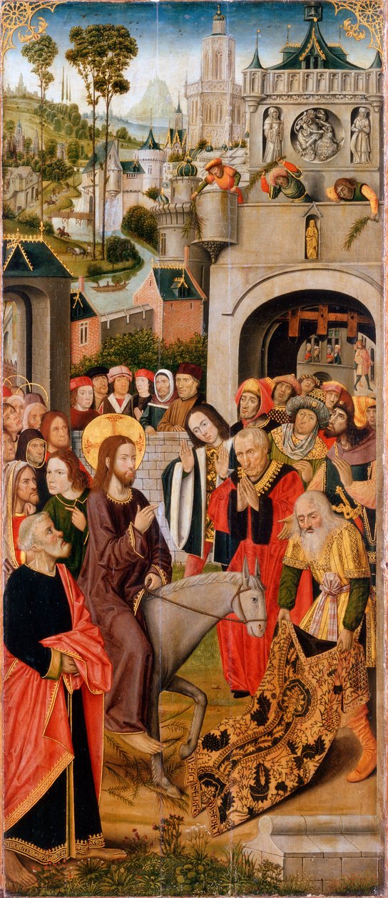 De intocht van Christus in Jeruzalem, tweede helft van de 15e eeuw door Master of the Thuison Altarpiece