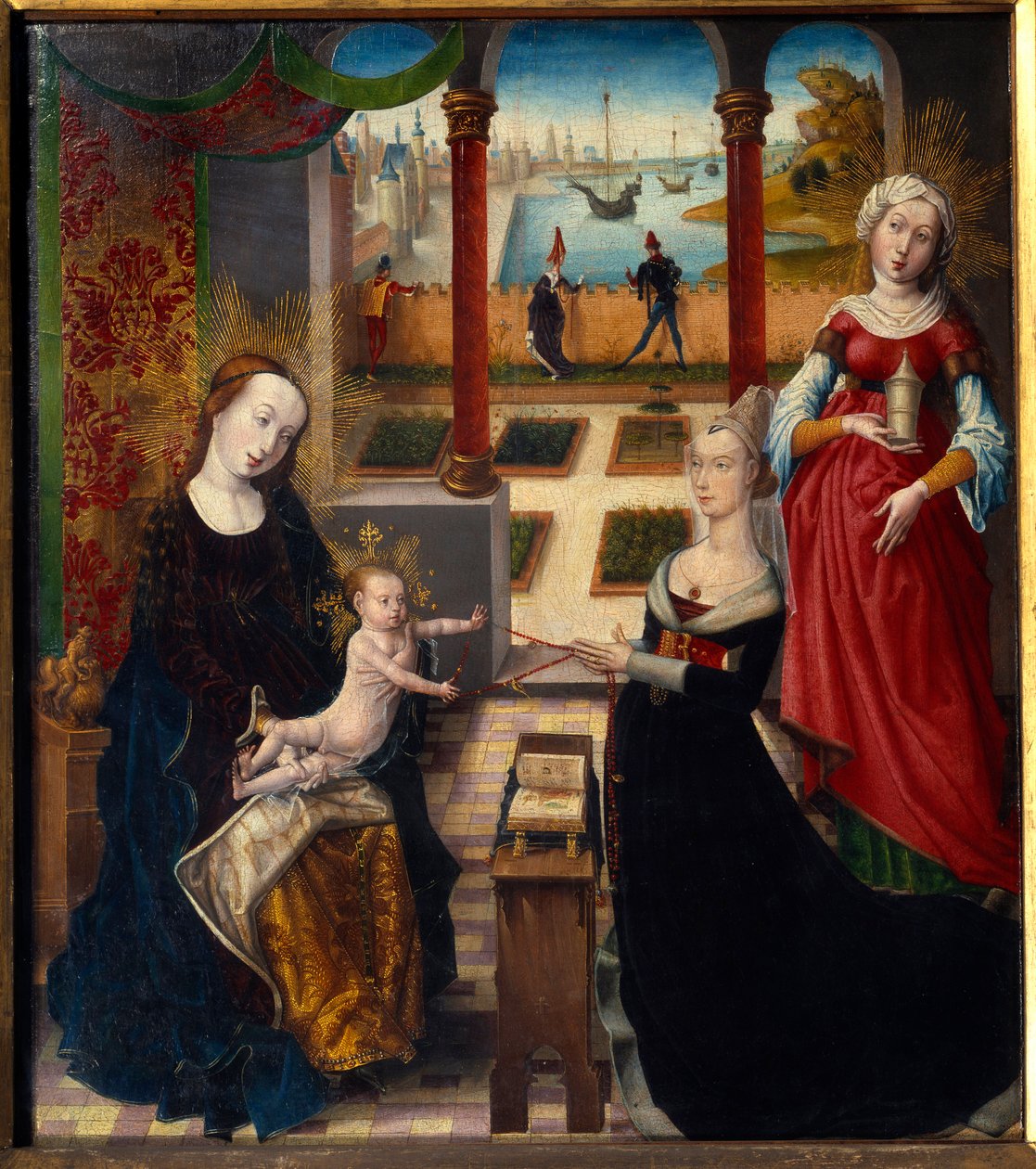 Maagd en Sint Maria Magdalena schilderij door de Meester van het uitzicht op Sainte-Gudule door Master of the View of St. Gudule