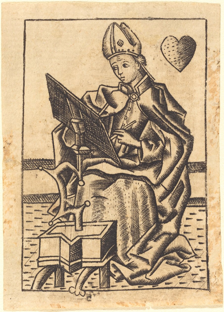 Sint Augustinus door Master with the Banderoles