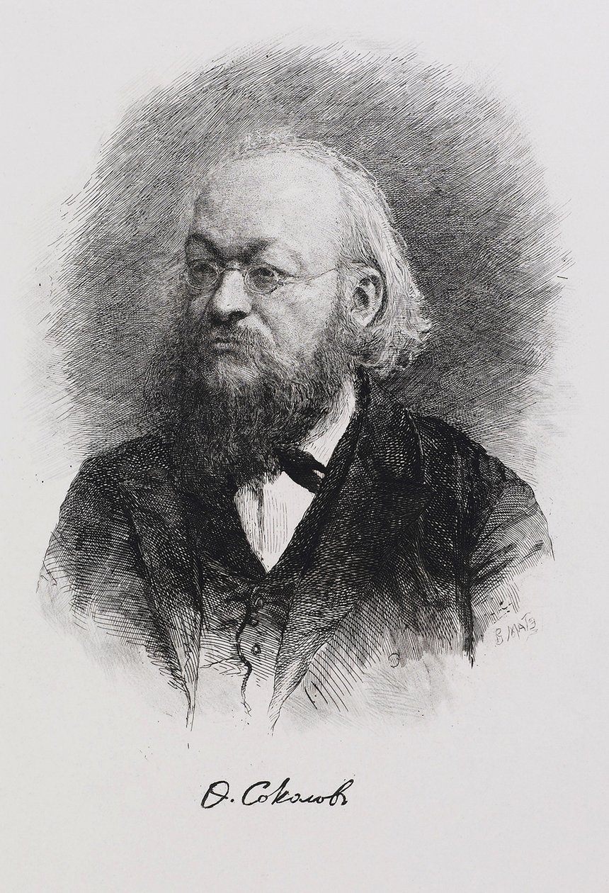 Portret van de historicus Fyodor Fyodorovich Sokolov 1841-1909, 1900s door Mate