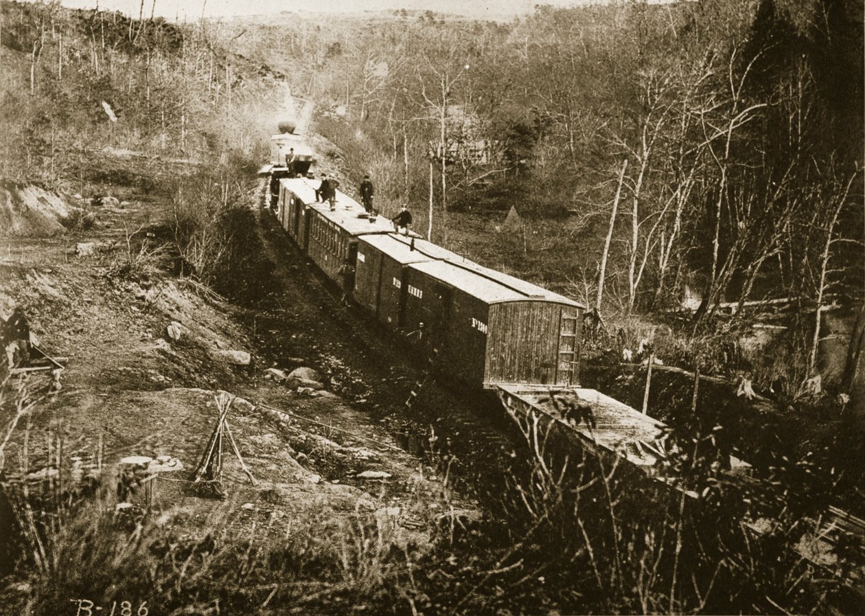 Een leger bevoorradingstrein, Virginia, 1861-65 door Mathew B. Brady