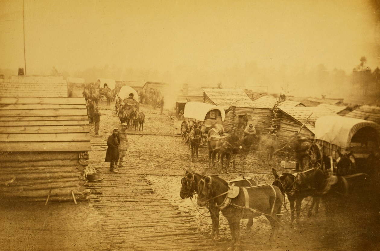 Kamp van de Unie-troepen in Centreville, Virginia, winter van 1861 en 1862 door Mathew B. Brady