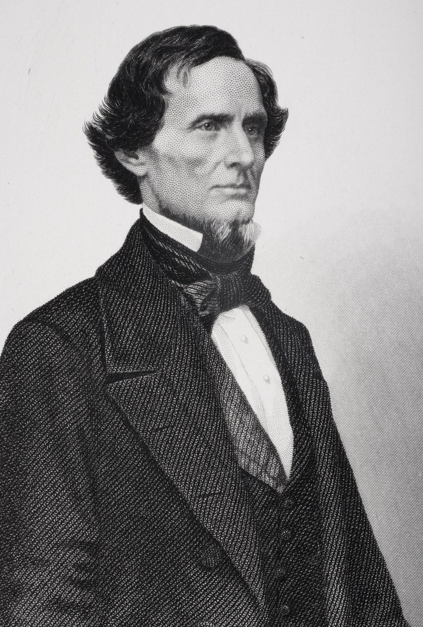 Portret van Jefferson Davis (detail) door Mathew B. Brady