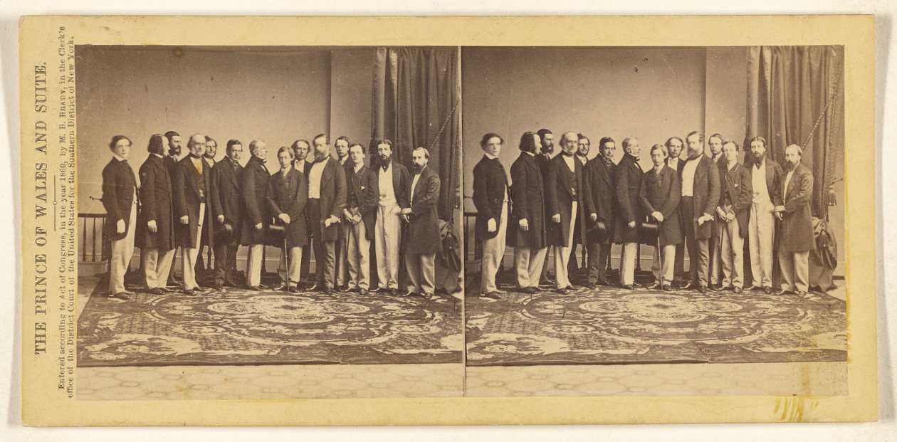 De Prins van Wales en zijn gevolg. door Mathew B. Brady