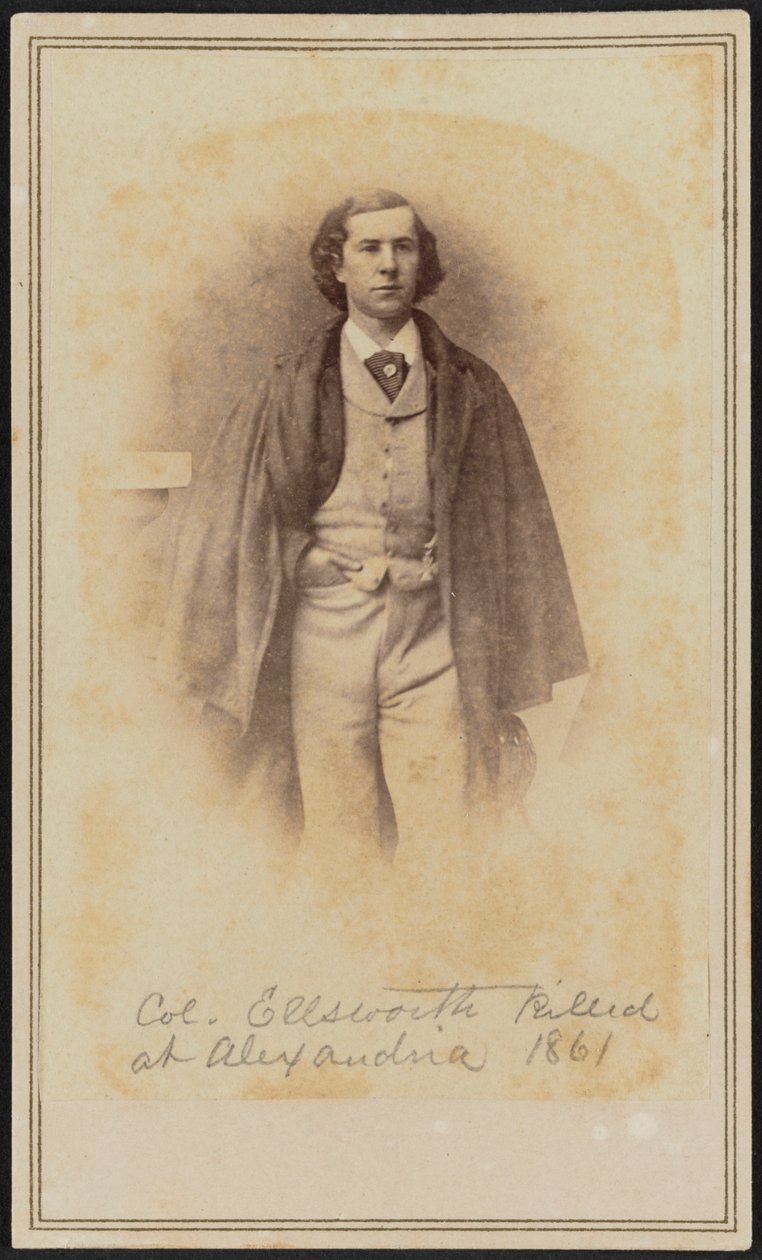 Carte-de-visite portret van Col. Elmer Ephraim Ellsworth, 1861 door Mathew Brady