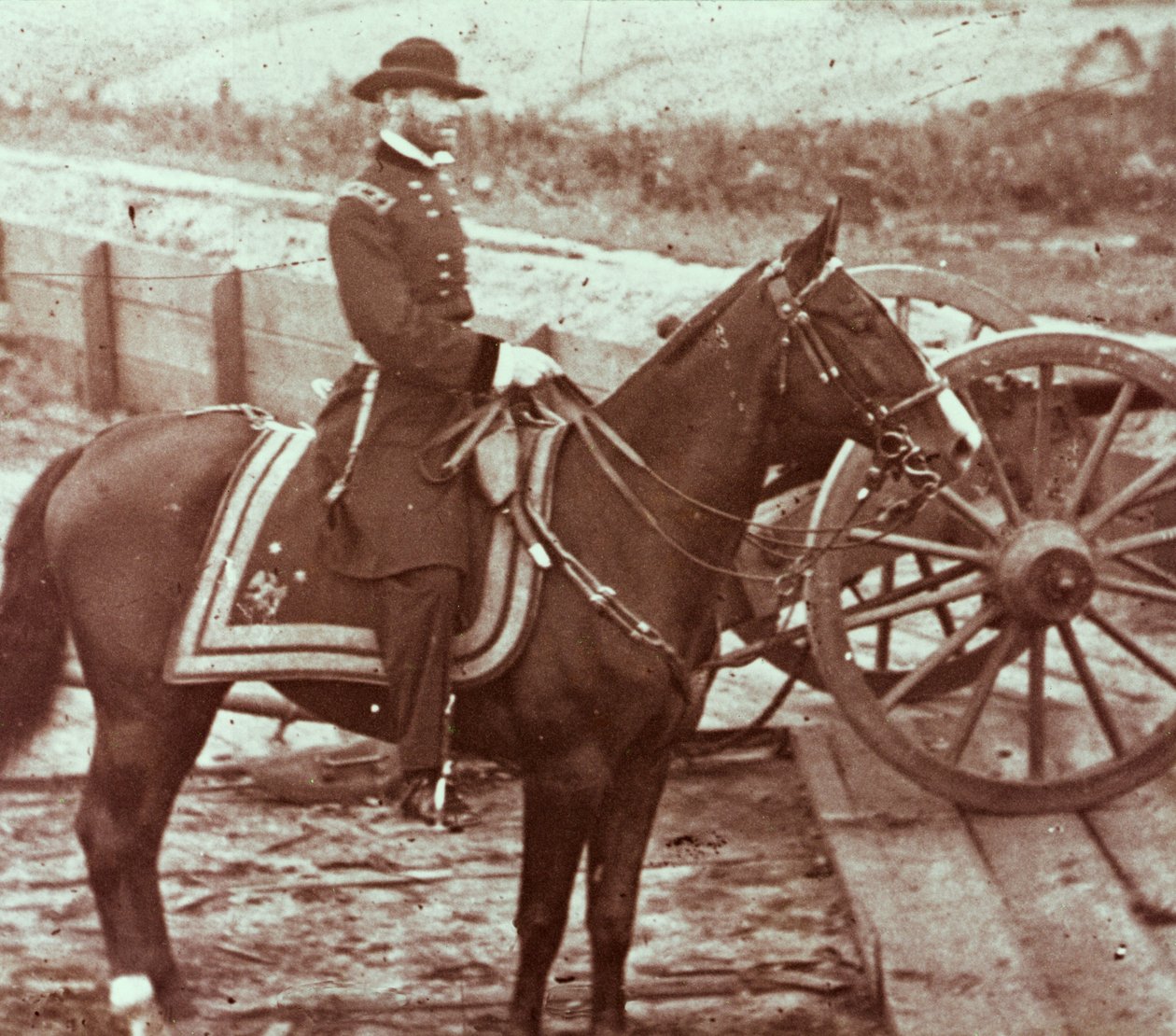Generaal William T. Sherman (1820-91) in Atlanta, GA door Mathew Brady