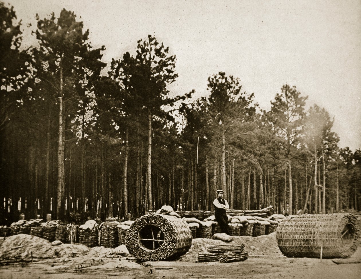 Het Maken van Gabions voor Petersburg, 1861-65 door Mathew B. Brady