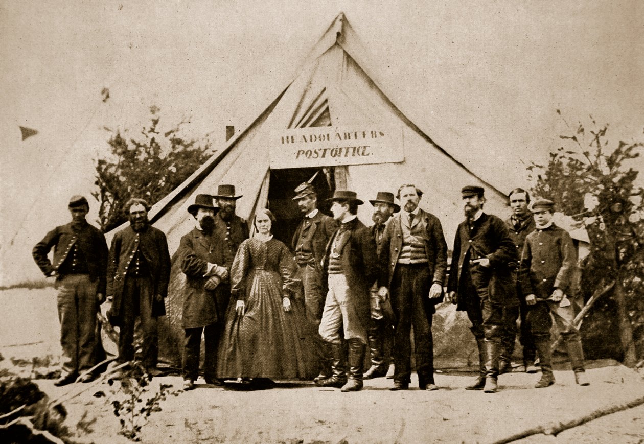 Het postkantoor, hoofdkwartier van het leger van de Potomac door Mathew B. Brady