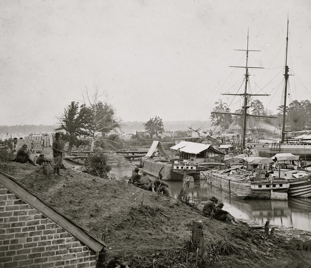White House Landing aan de Pamunkey, 1862 door Mathew B. Brady