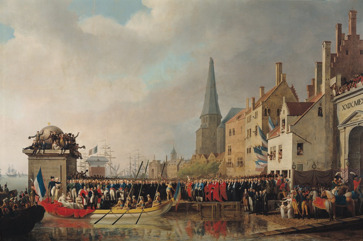Intocht van Bonaparte, als Eerste Consul, in Antwerpen op 18 juli 1803, 1807 door Mathieu Ignace van Bree