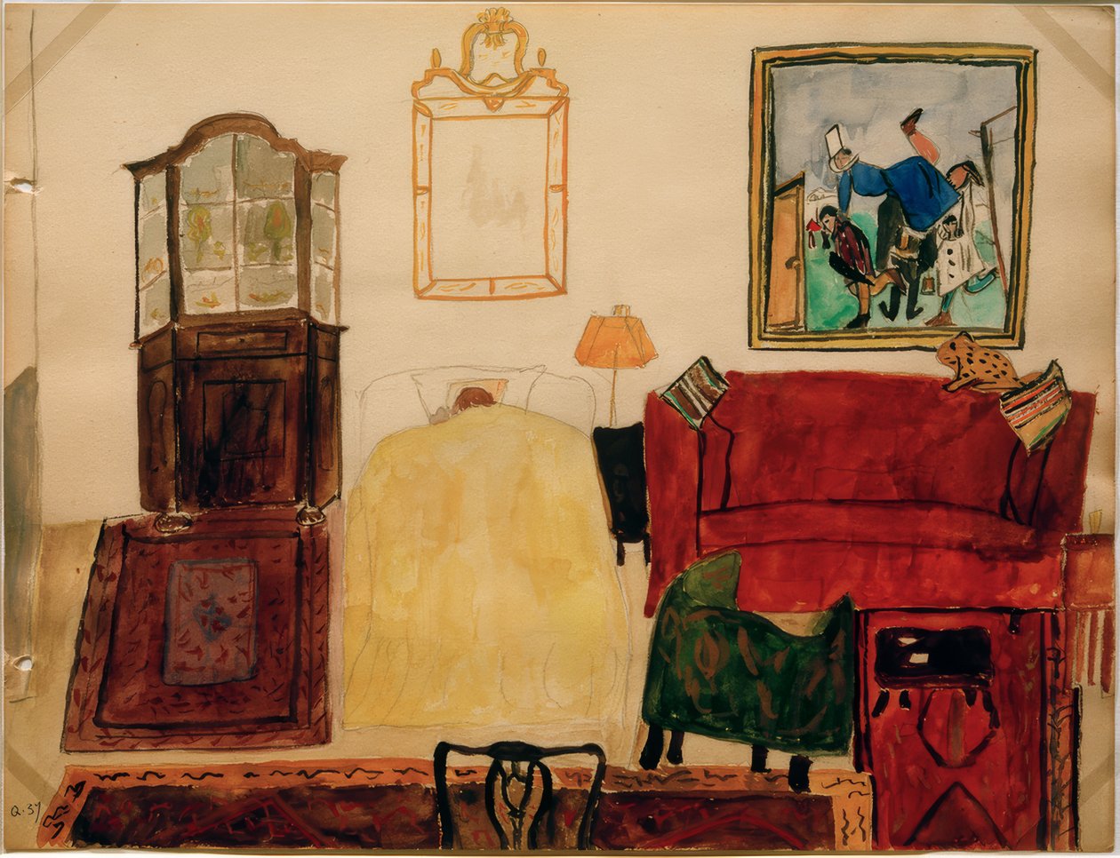 Mathilde Beckmann slapend in de woonkamer door Mathilde Beckmann