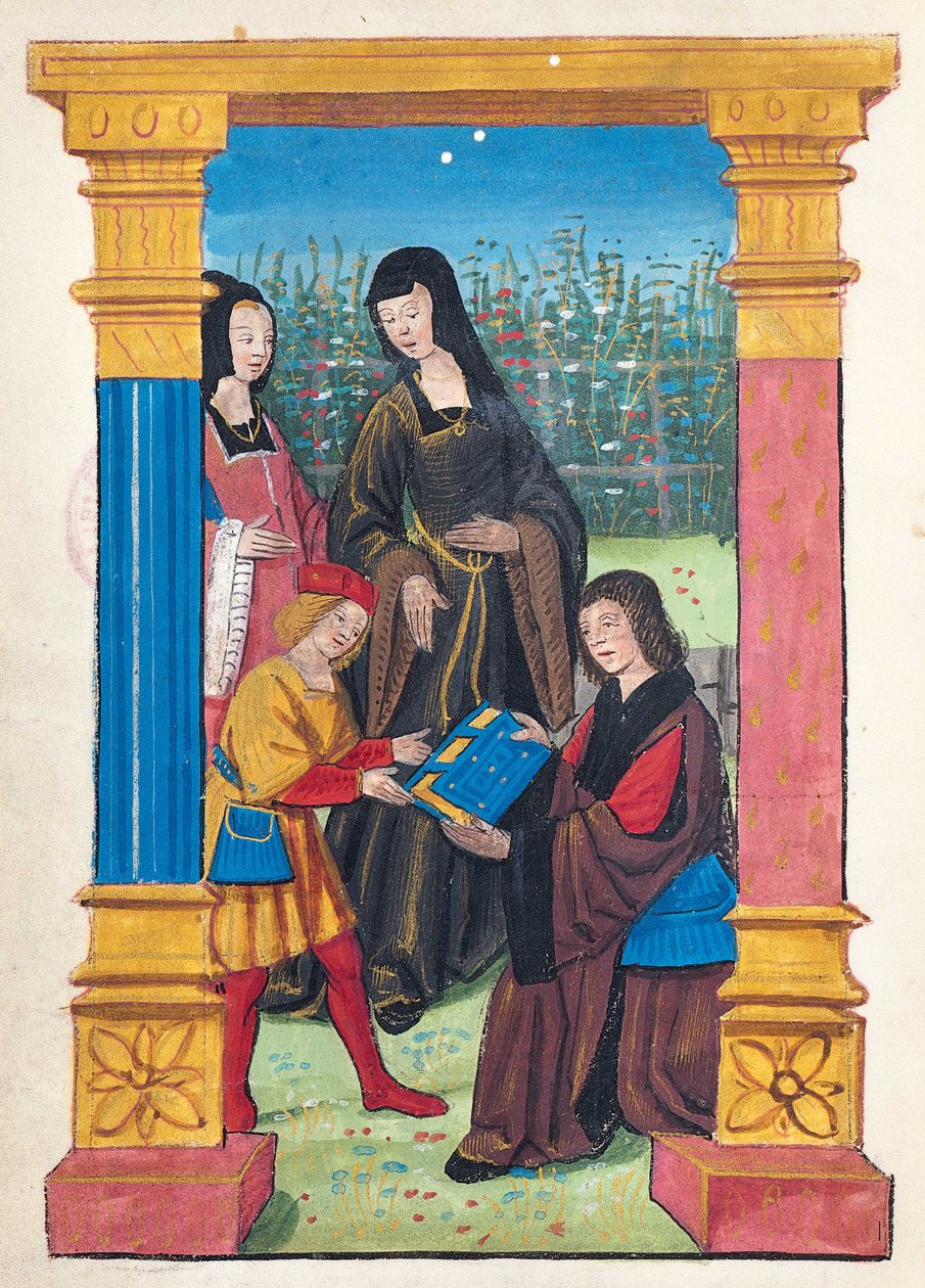 Antoine Vérard presenteert zijn boek aan François d