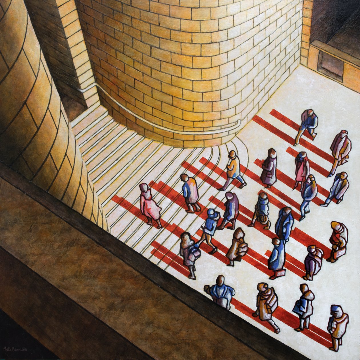 Footfall, 2018 (acryl op paneel) door Matt Bannister