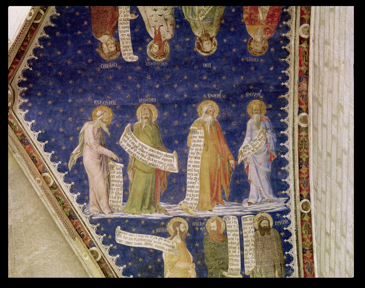 De Profeten Ezechiël, Jeremia, Jesaja en Mozes, uit La Salle de la Grande Audience (Audience Chamber) c.1353 door Matteo di Giovanetto da Viterbo