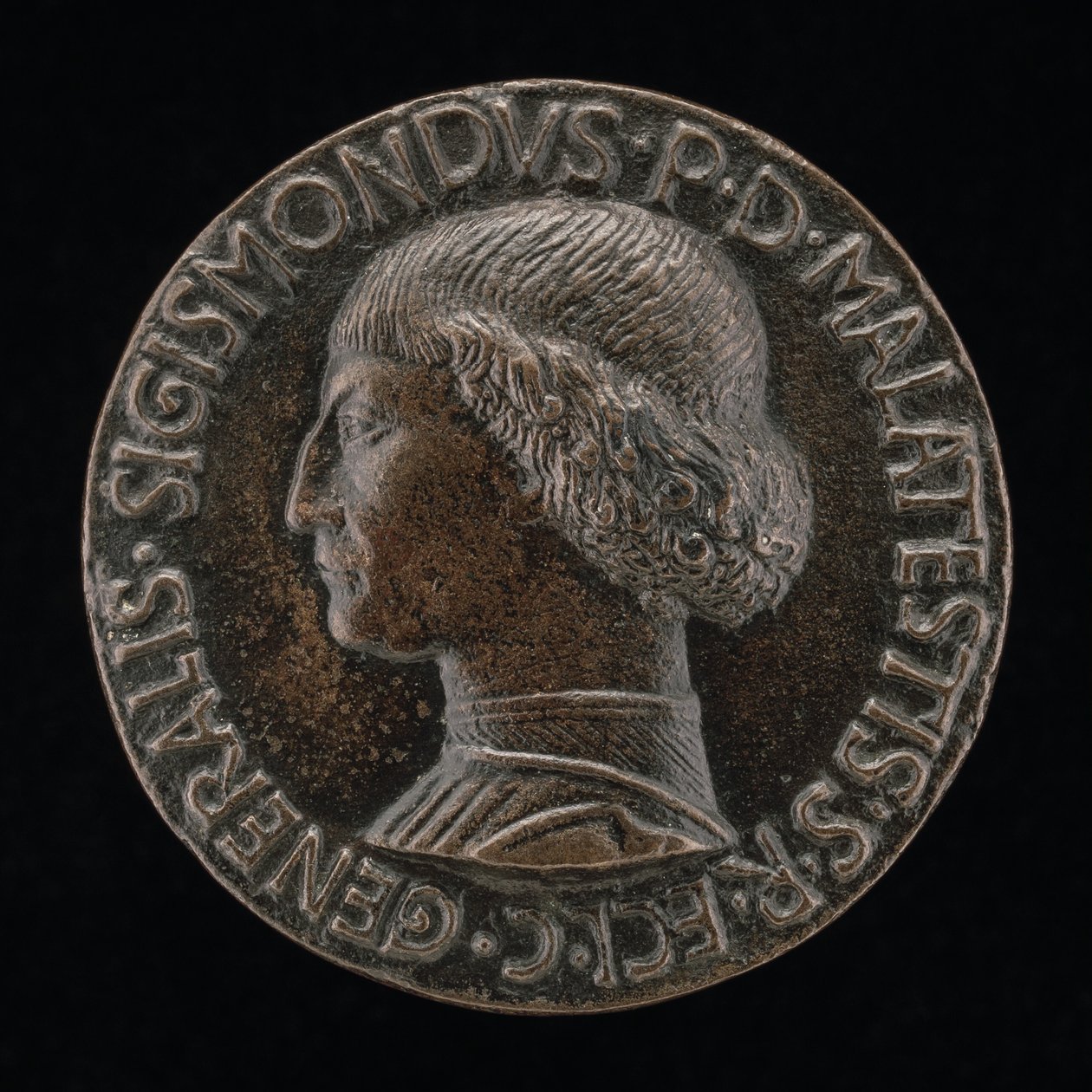 Sigismondo Pandolfo Malatesta, 1417-1468, Heer van Rimini en Fano [voorzijde], 1446 door Matteo di Andrea de Pasti