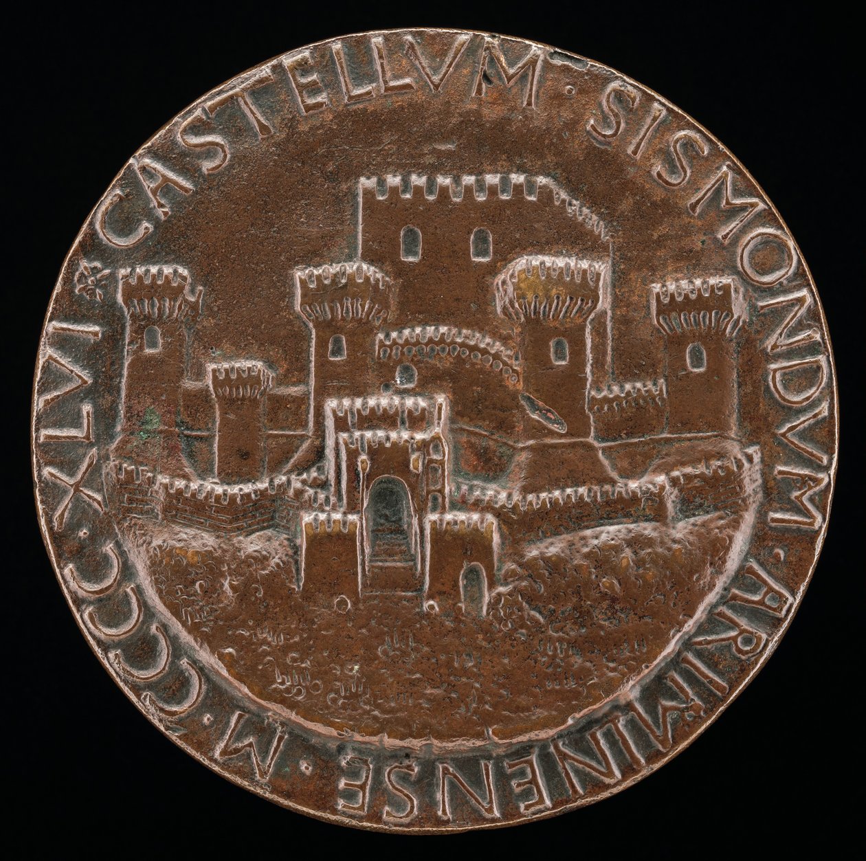 Het Kasteel van Rimini [omgekeerd], 1446 door Matteo di Andrea de Pasti