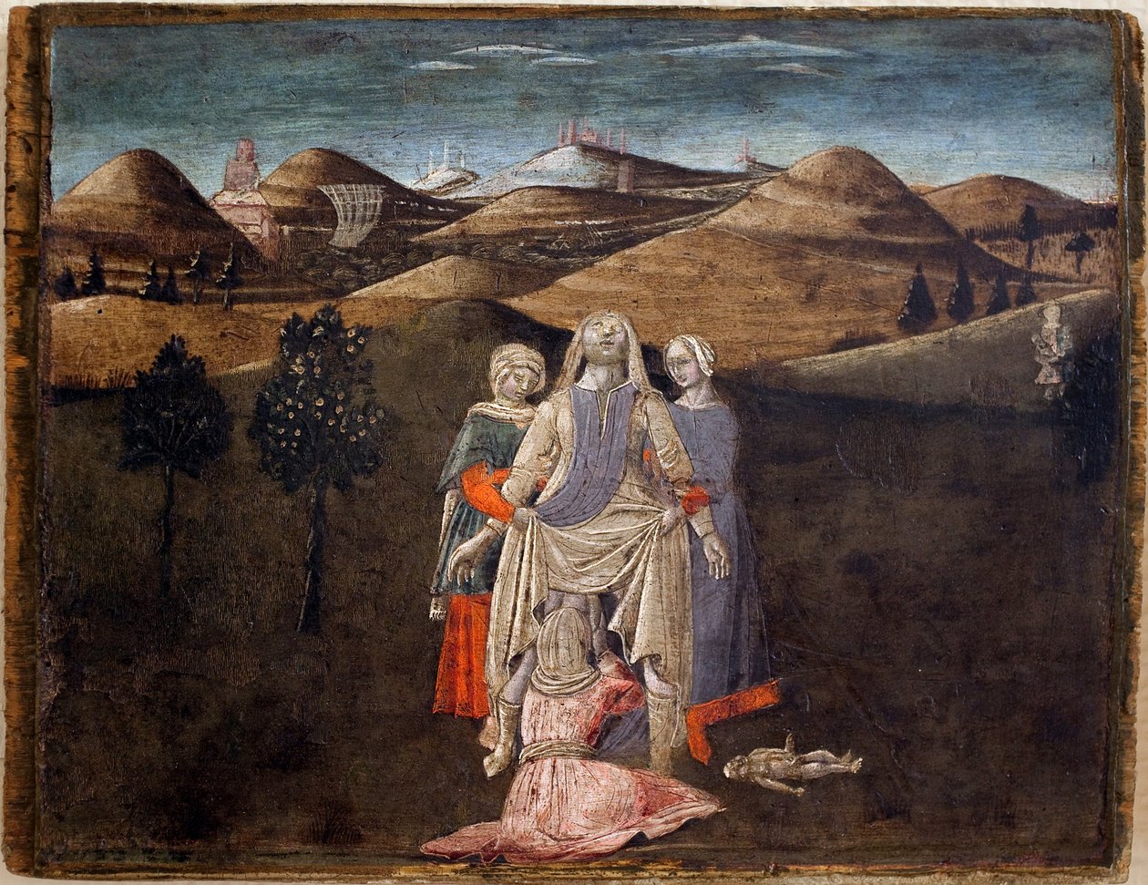 Legende van Romulus en Remus: de geboorte van Rhea Silvia door Matteo di Giovanni di Bartolo