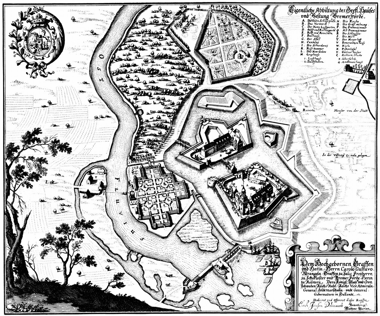 Bremervörde, Nedersaksen, Duitsland door Matthaus Merian