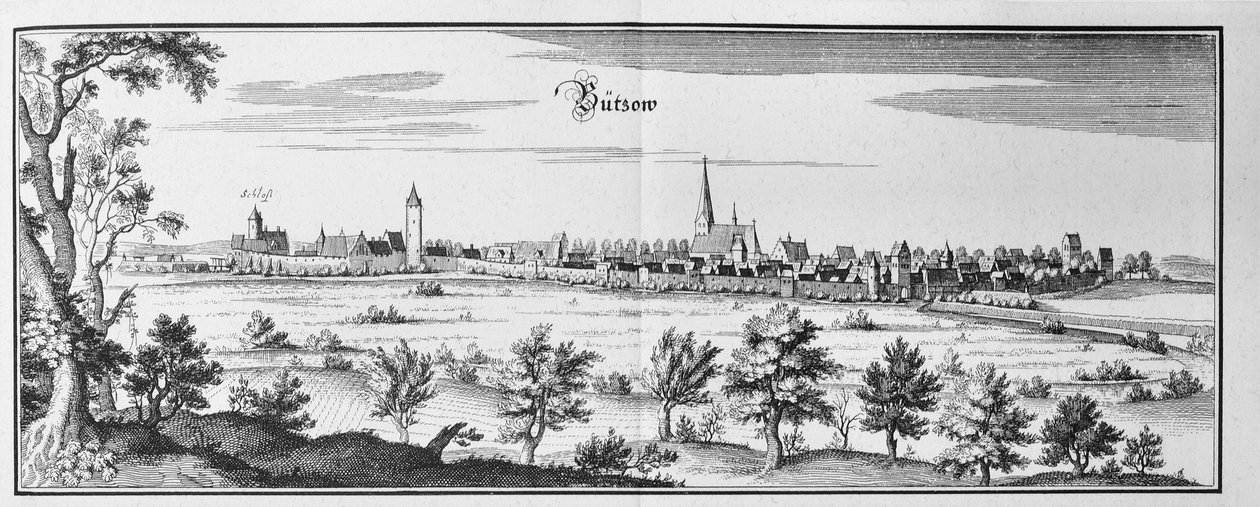 Bützow door Matthaus Merian
