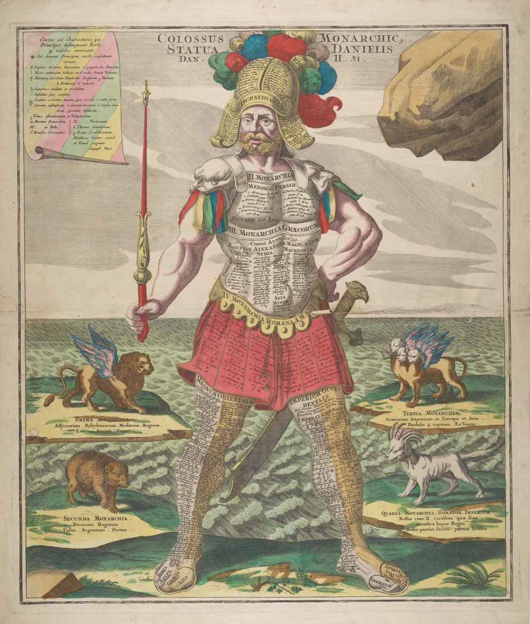 Colossus Monarchic. Statua Danielis, 1730 door Matthaeus Seutter
