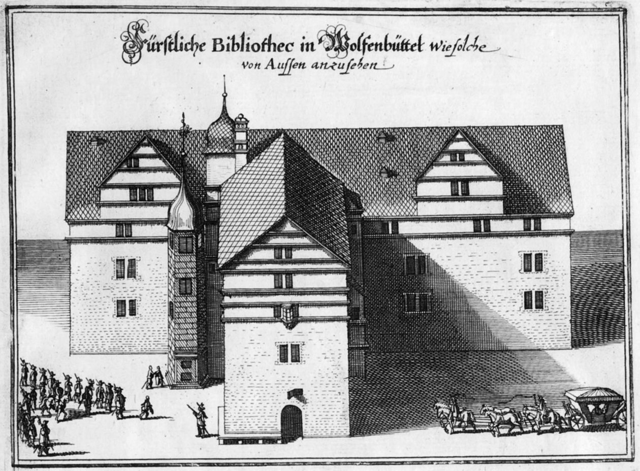 Herzog August Bibliotheek in Wolfenbüttel, Tussen 1655 en 1660 door Matthaus the Elder Merian