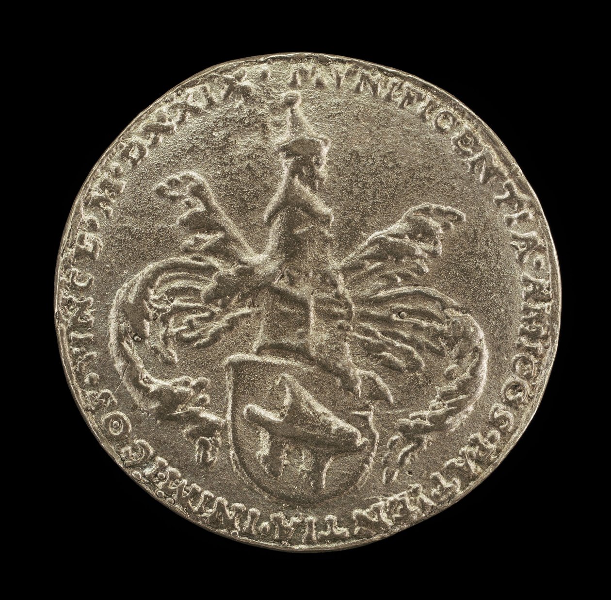 Wapenschild, helmteken en manteling [achterkant], 1529 door Matthes Gebel