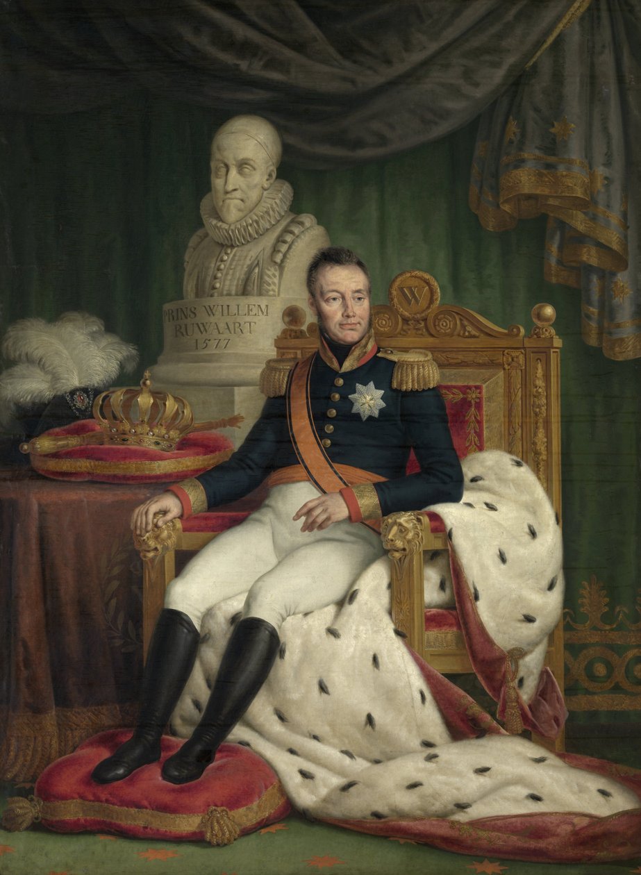 Portret van Willem I, koning der Nederlanden door Mattheus Ignatius van Bree