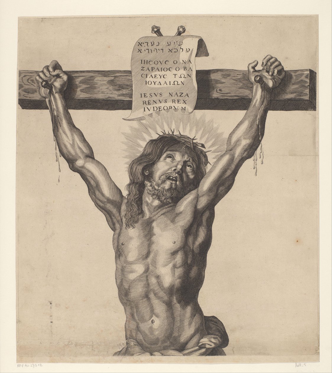 Christus aan het kruis (Serie van Ecce Homo, de gekruisigde Christus, Maagd Maria en Johannes de Evangelist) door Mattheus Borrekens