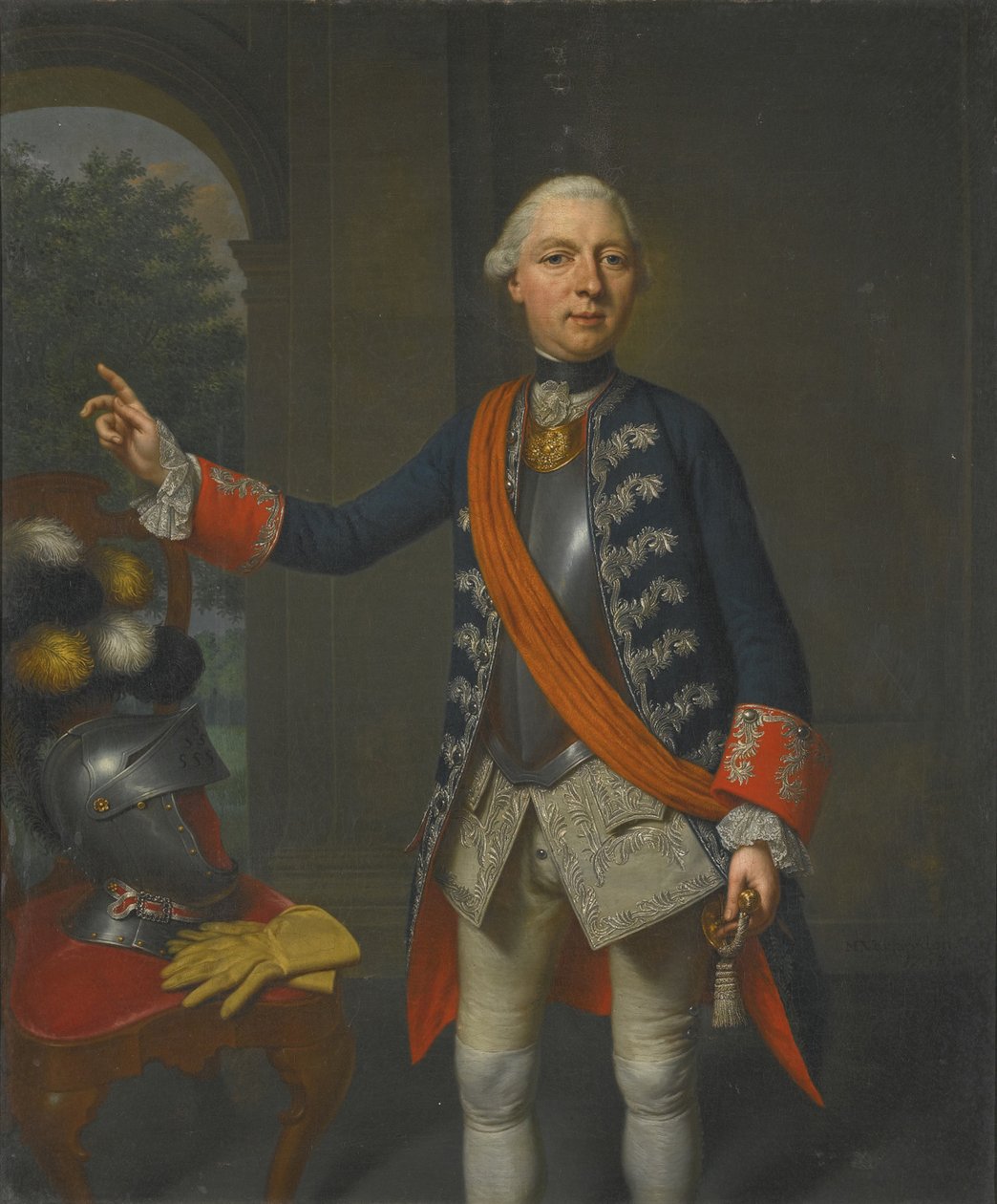 Portret van Friedrich Wilhelm Ernst, Graaf van Schaumburg-Lippe 1724-1777, 1763 door Mattheus Verheyden