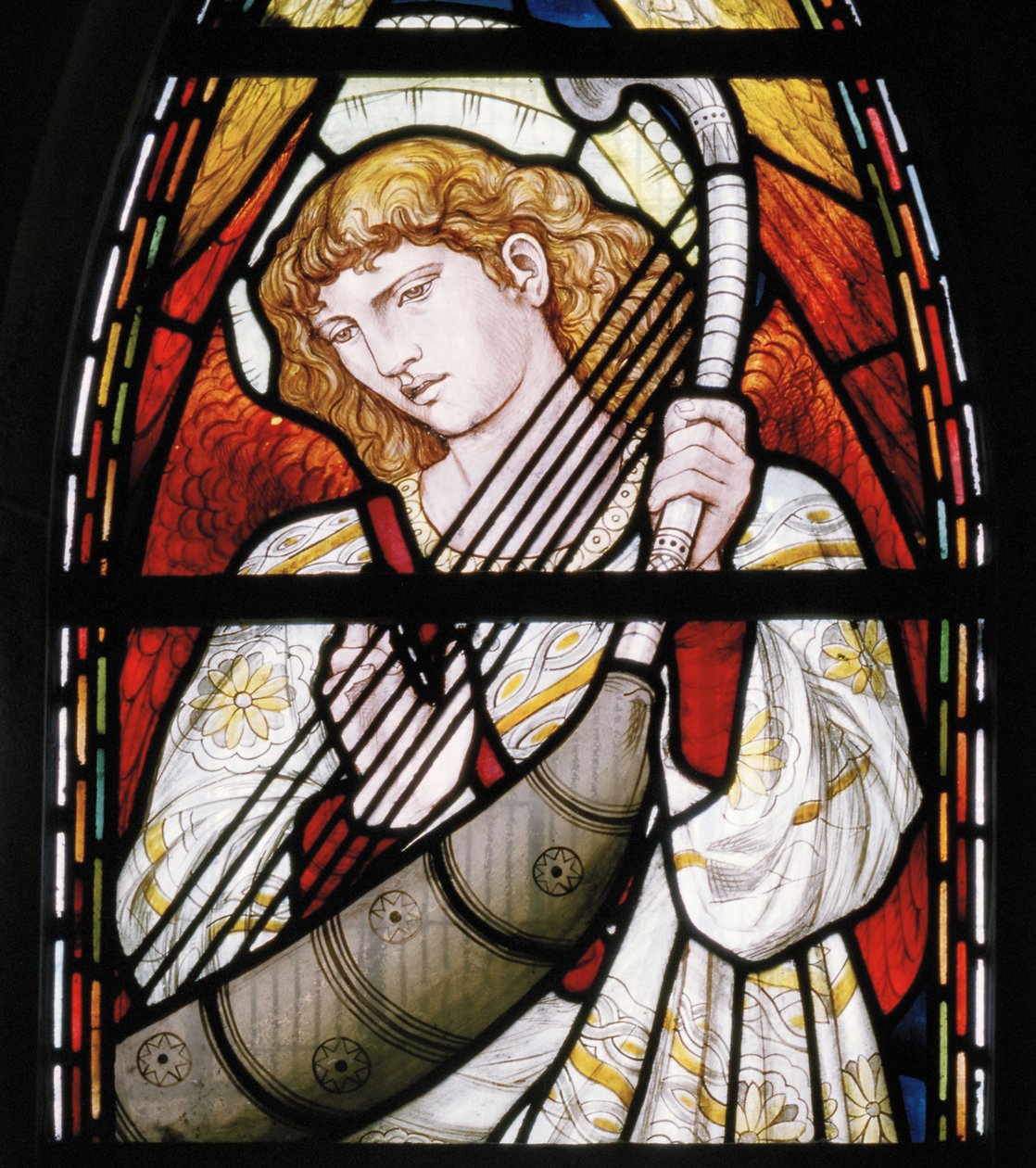 Aberdeen, St Machars Kathedraal, Cottier & Co, muzikale engel (detail) door Matthew Maris