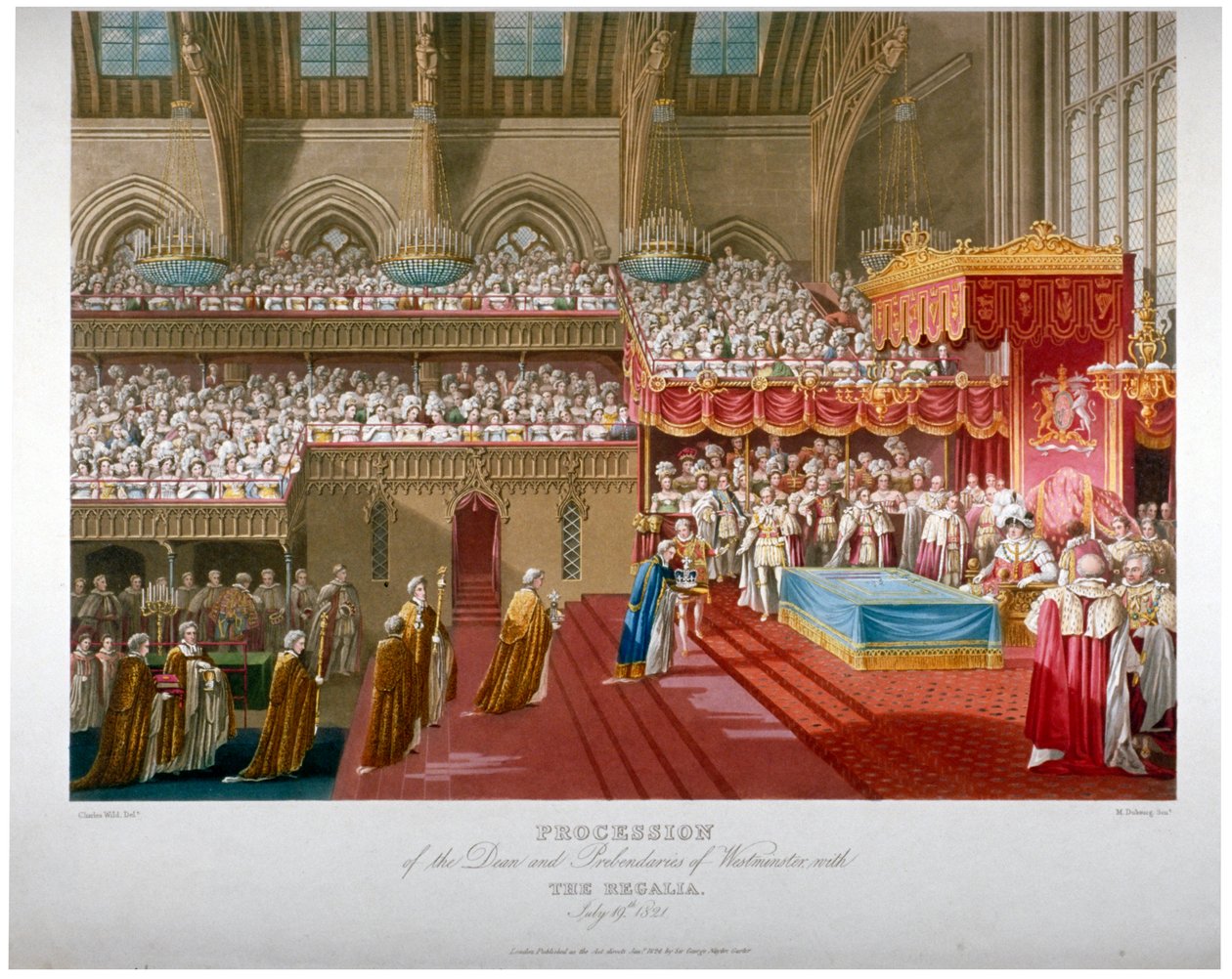 Kroning van Koning George IV, Westminster Hall, Londen, 1821 door Matthew Dubourg