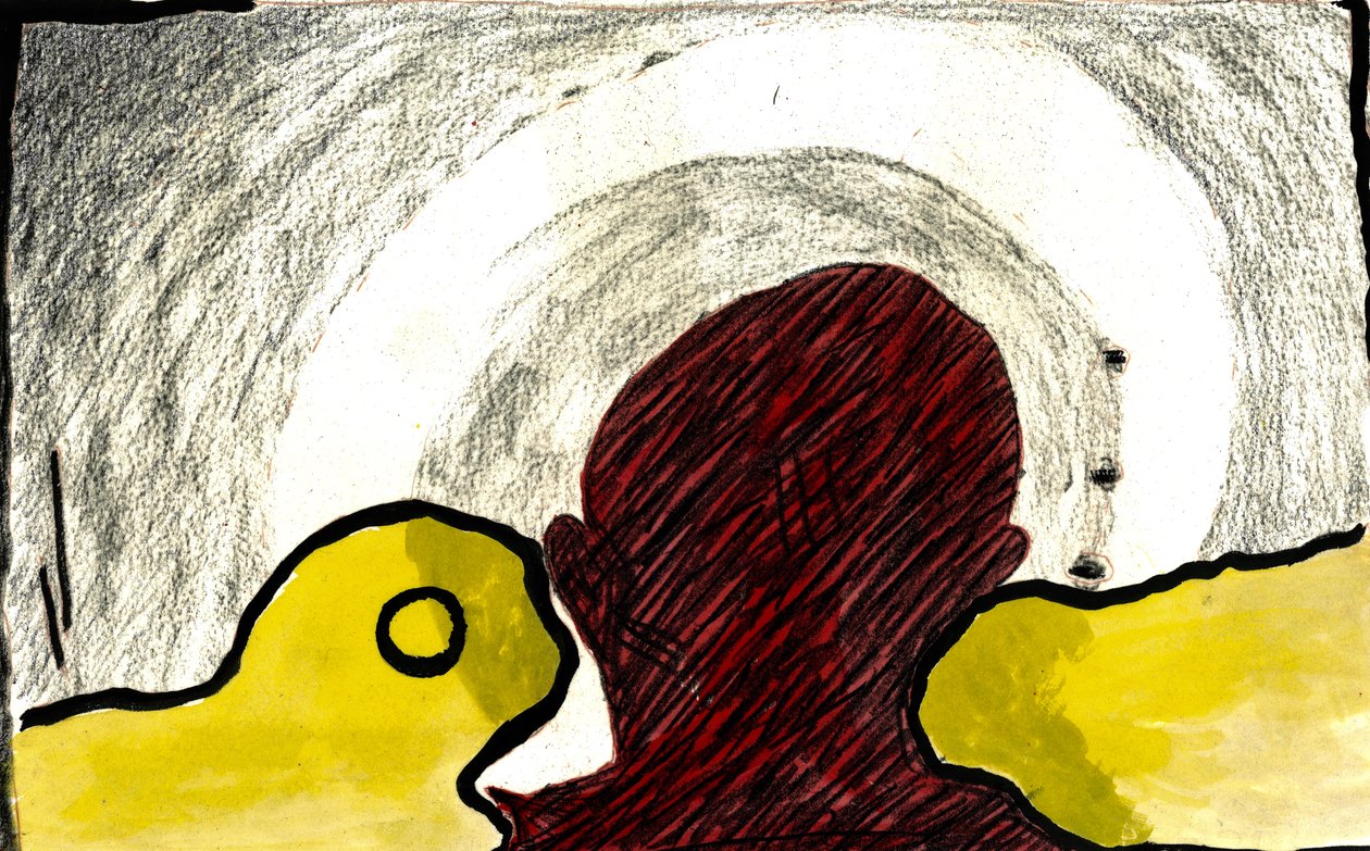 Fluister, 2021 (aquarel, pastel) door Matthew Hilton