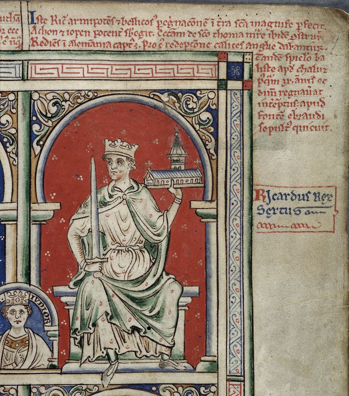 Richard I Leeuwenhart Uit de Historia Anglorum, Chronica majora door Matthew Paris