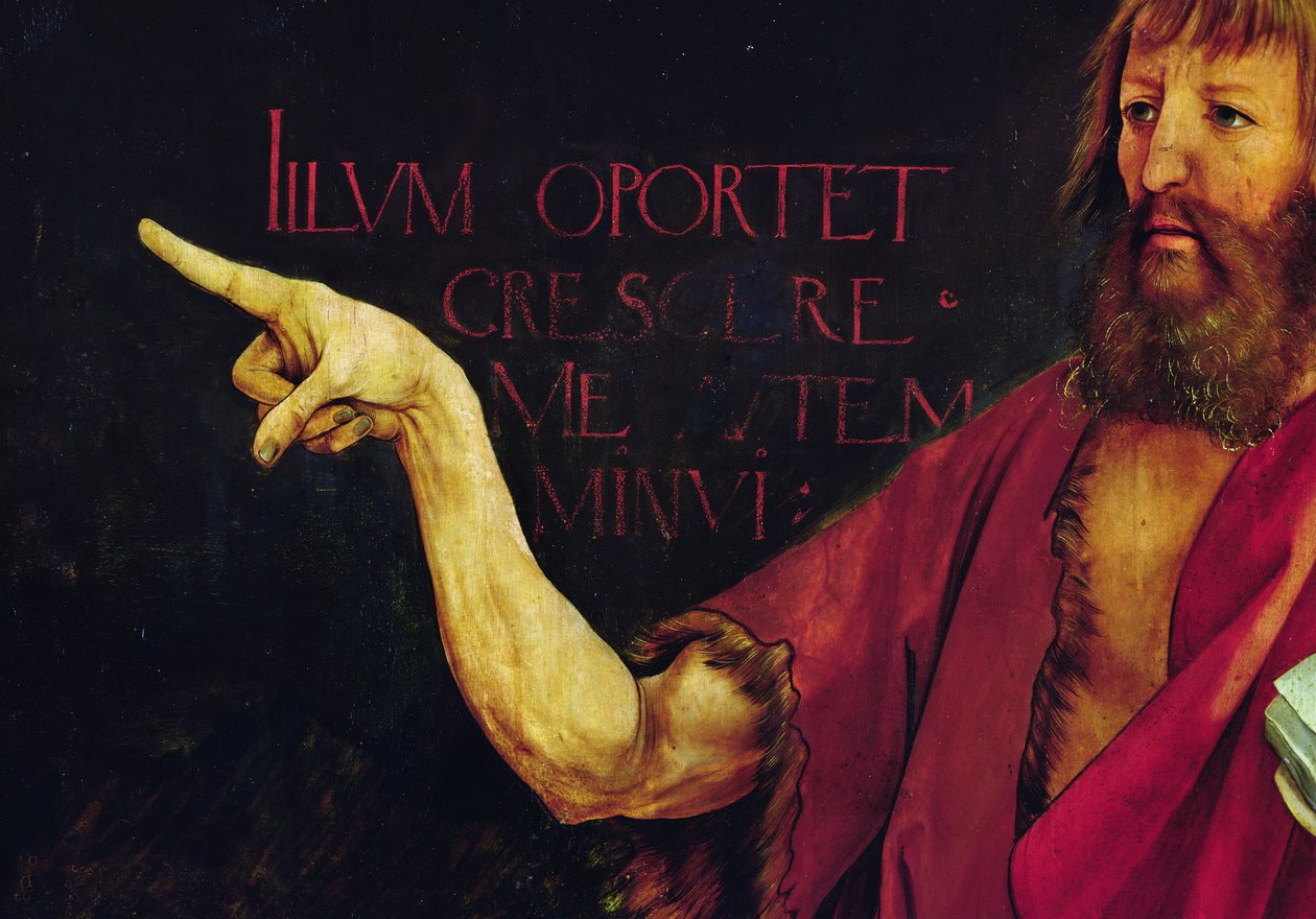 Detail van de arm van Johannes de Doper van het Isenheim altaarstuk, altaarstuk gesloten door Matthias Grünewald