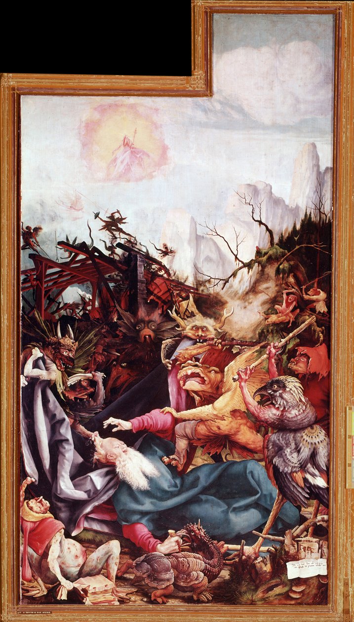De verzoeking van Sint Antonius de Grote, altaarstuk van Issenheim door Matthias (c.1480 1528) Grunewald