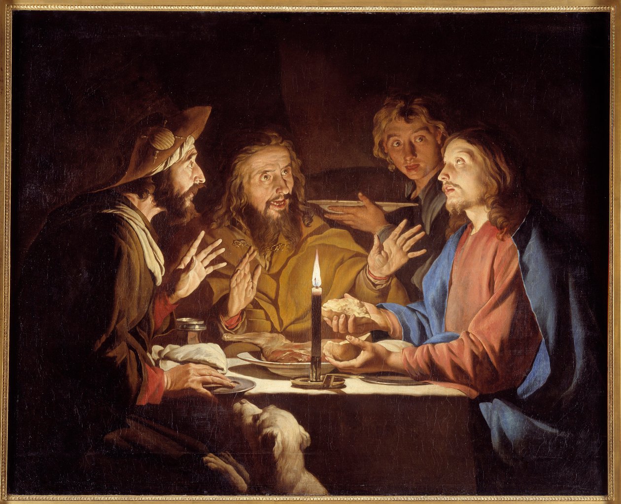De discipelen van Emmaüs door Matthias (c.1600 p.1650) Stomer