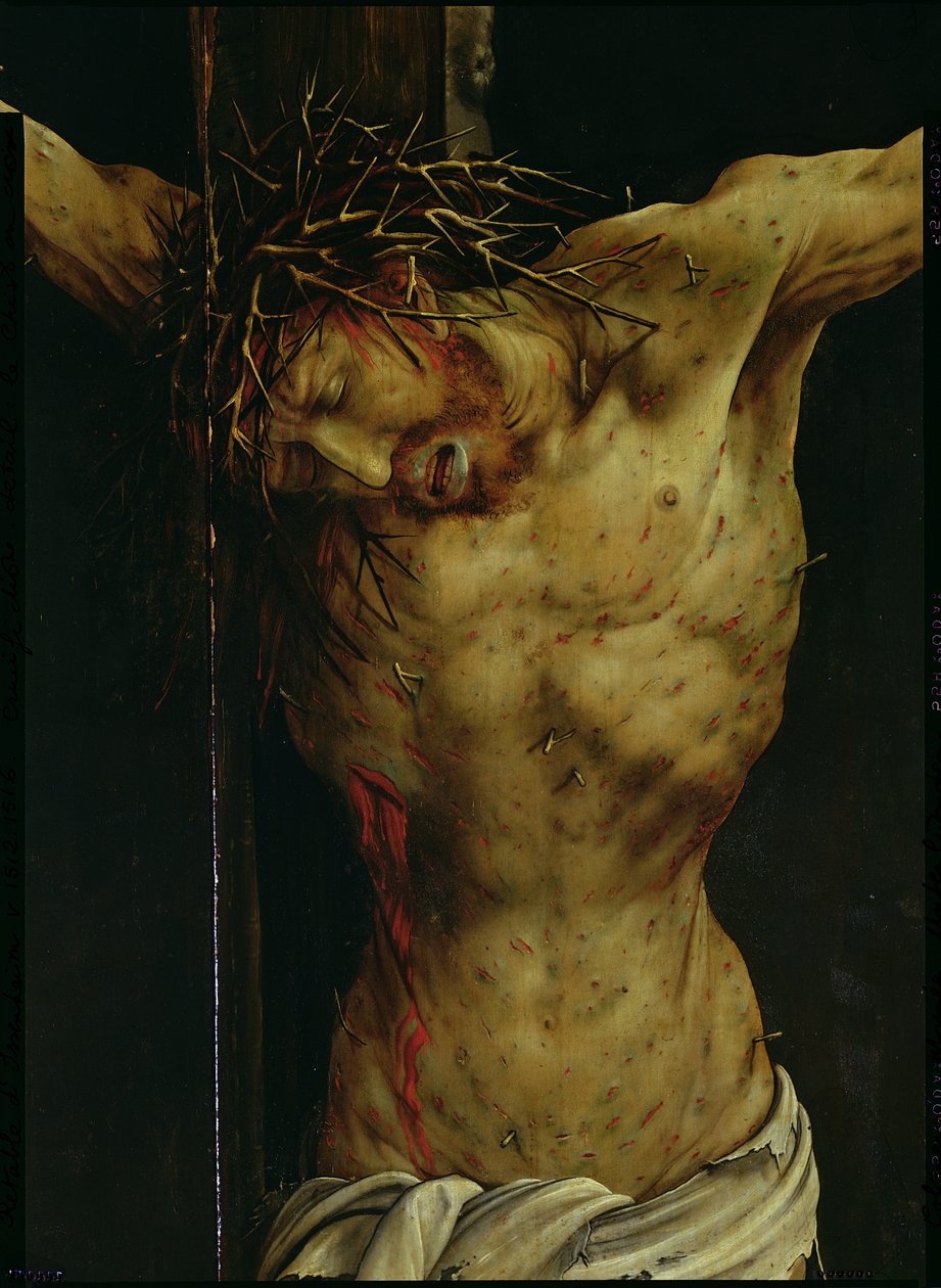 De Kruisiging van het Isenheim Altaarstuk, detail van Christus