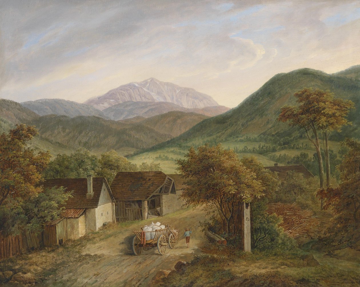 Matthias Rudolf Toma Gezicht op de Schneeberg 1860 door Matthias Rudolf Toma