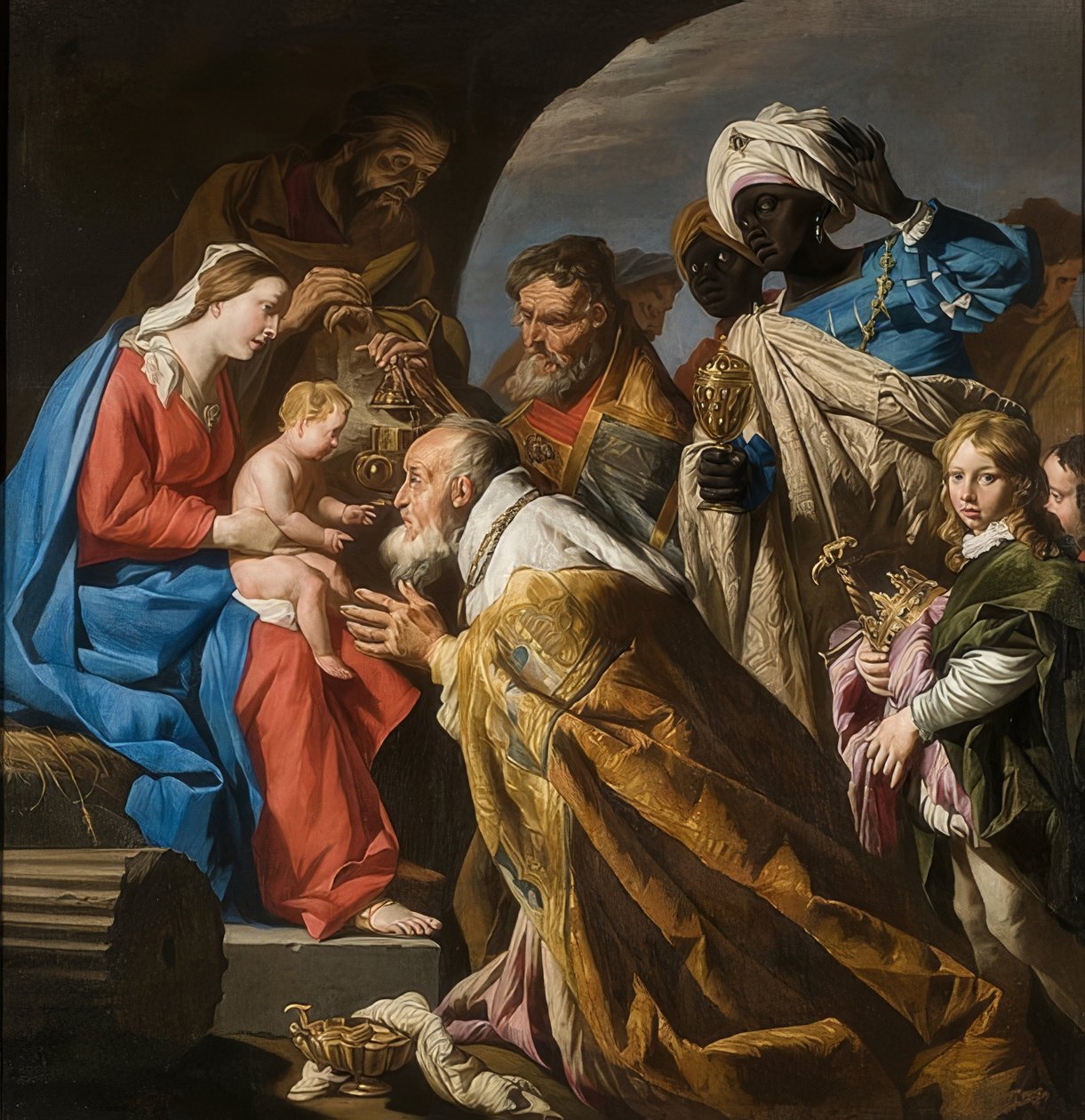 De aanbidding der koningen door Matthias Stomer