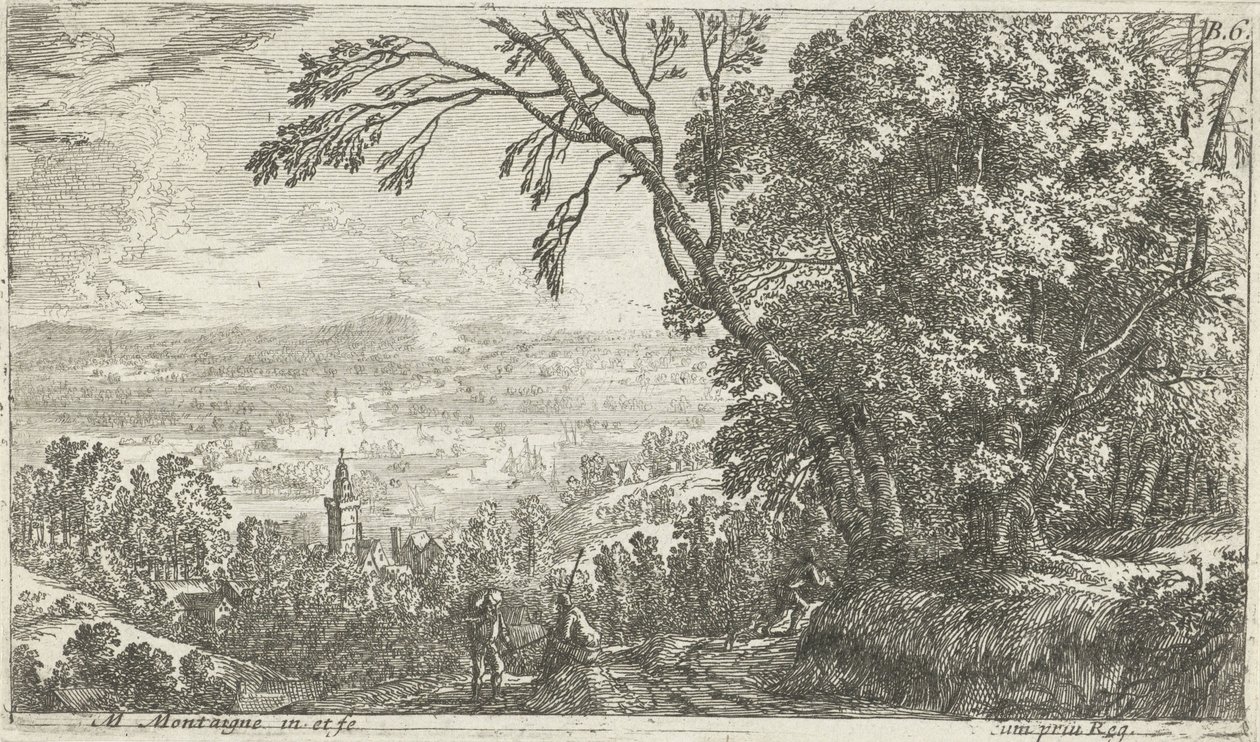 Gezicht op heuvelachtig landschap door Matthieu van Plattenberg