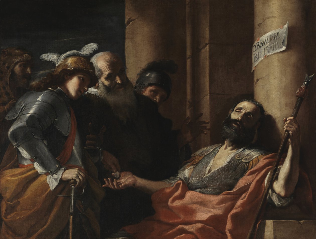Belisarius ontvangt aalmoezen door Mattia Preti