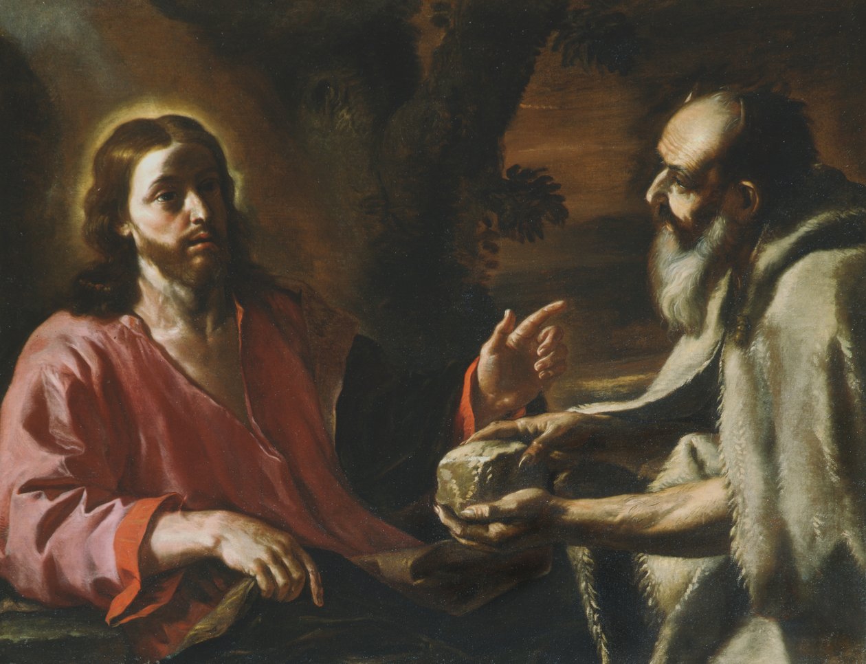 Christus verleid door Satan door Mattia Preti