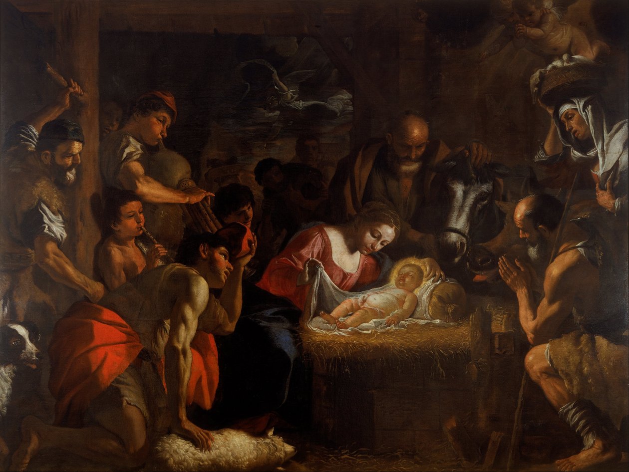 De aanbidding van de herders door Mattia Preti