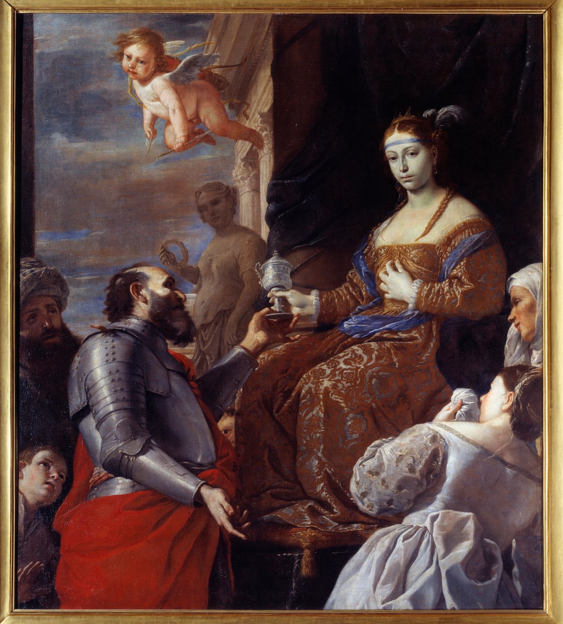 Sophonisbe (235-203 v.Chr.) neemt het gif. Massinissa vergiftigde zijn vrouw Sophonisbe, koningin van Numidië, liever dan haar aan Rome uit te leveren door Mattia Preti