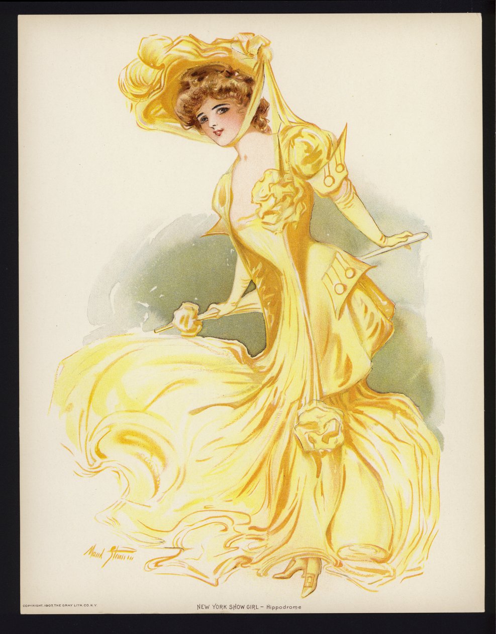 New York Show Girl: Hippodroom (kleurenlitho) door Maud Stumm