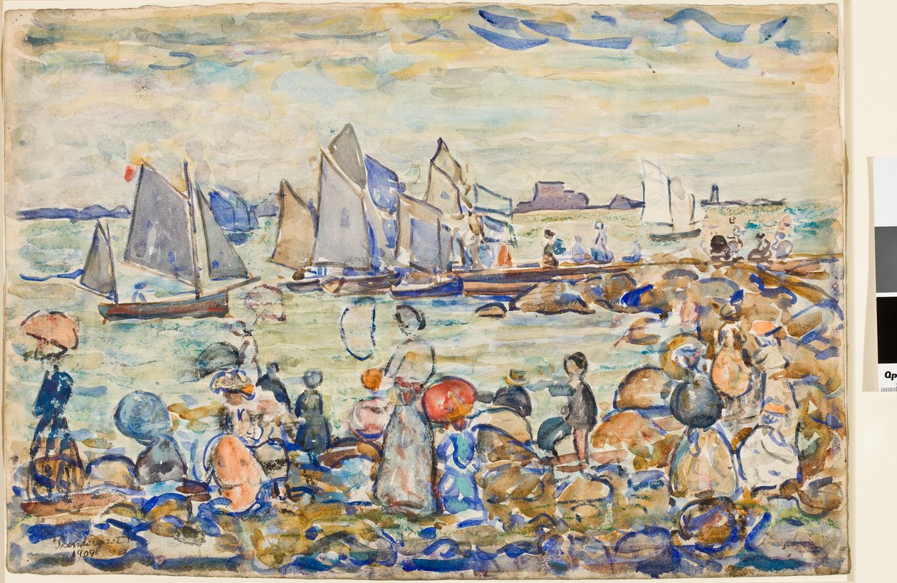 De haven, St. Malo, Bretagne, 1909 door Maurice Brazil Prendergast
