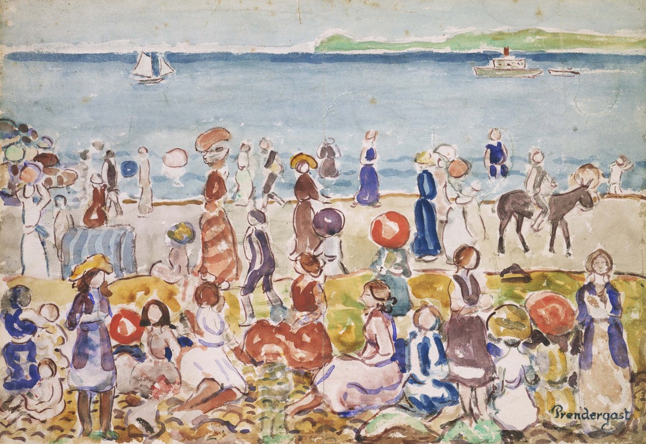 Revere Beach Nr. 2 door Maurice Brazil Prendergast